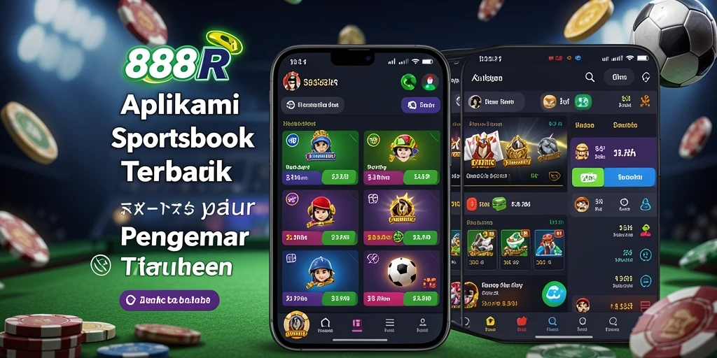 Screenshot menunjukkan antarmuka aplikasi 888R yang dinamis dalam taruhan olahraga.