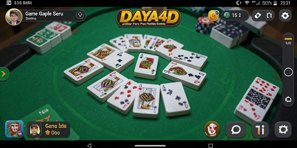 Screenshot DAYA4D menampilkan gameplay Gaple yang seru.