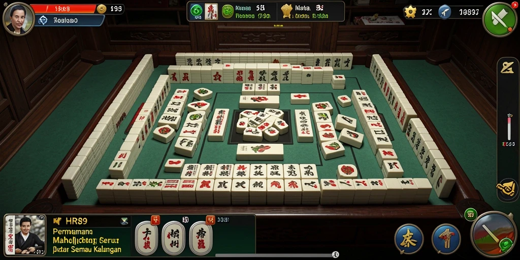 Tampilan gameplay menarik dari HR89 yang menampilkan tantangan Mahjong.