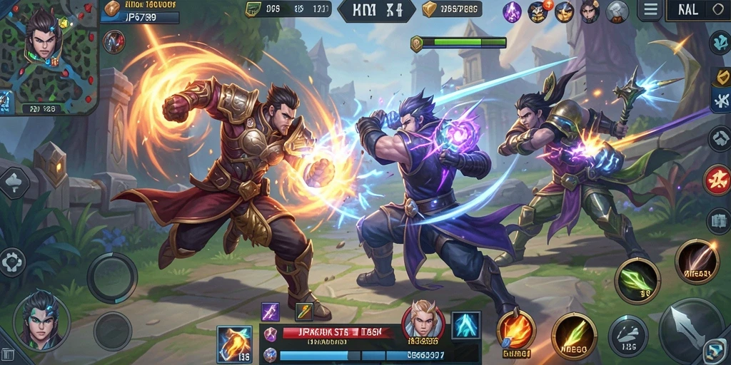 Tampilan gameplay seru dalam JP6789 saat perang tim.