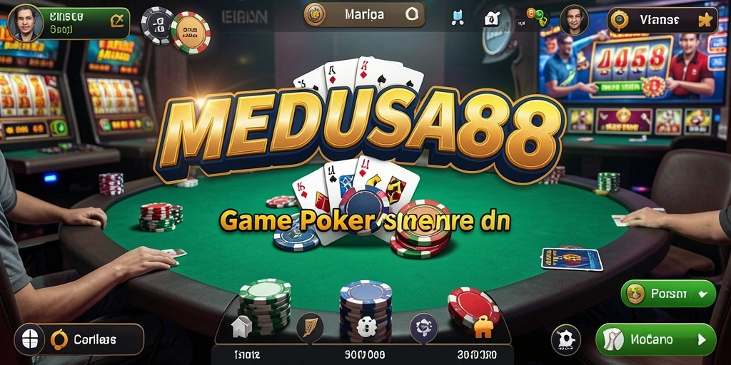 Screenshot gameplay tampak seru dengan pemain yang beradu strategi Poker.