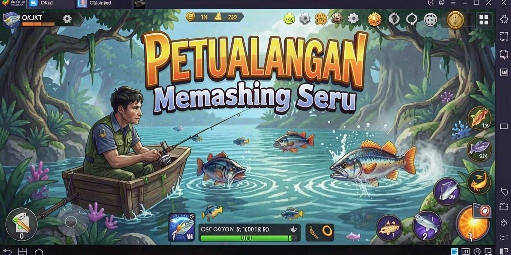 Tangkapan ikan besar di OKJKT dengan latar belakang menawan.