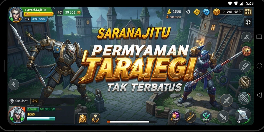 Tampilan game SARANAJITU dengan aksi strategi yang mendebarkan.