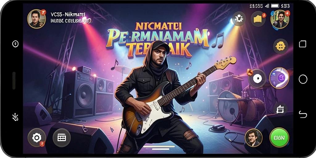 Tampilan gameplay VC55 yang menarik dan interaktif dengan berbagai pilihan lagu.